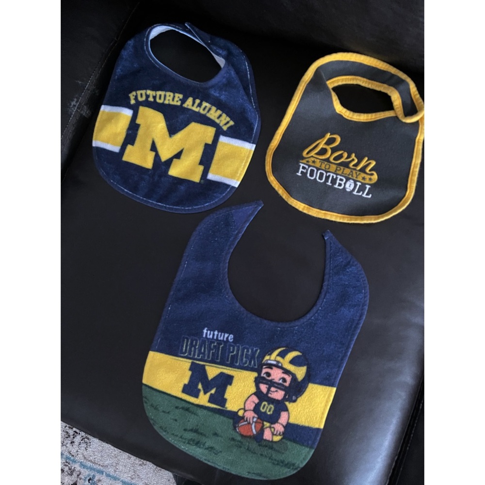 Michigan Wolverine sports bibs for baby toddler